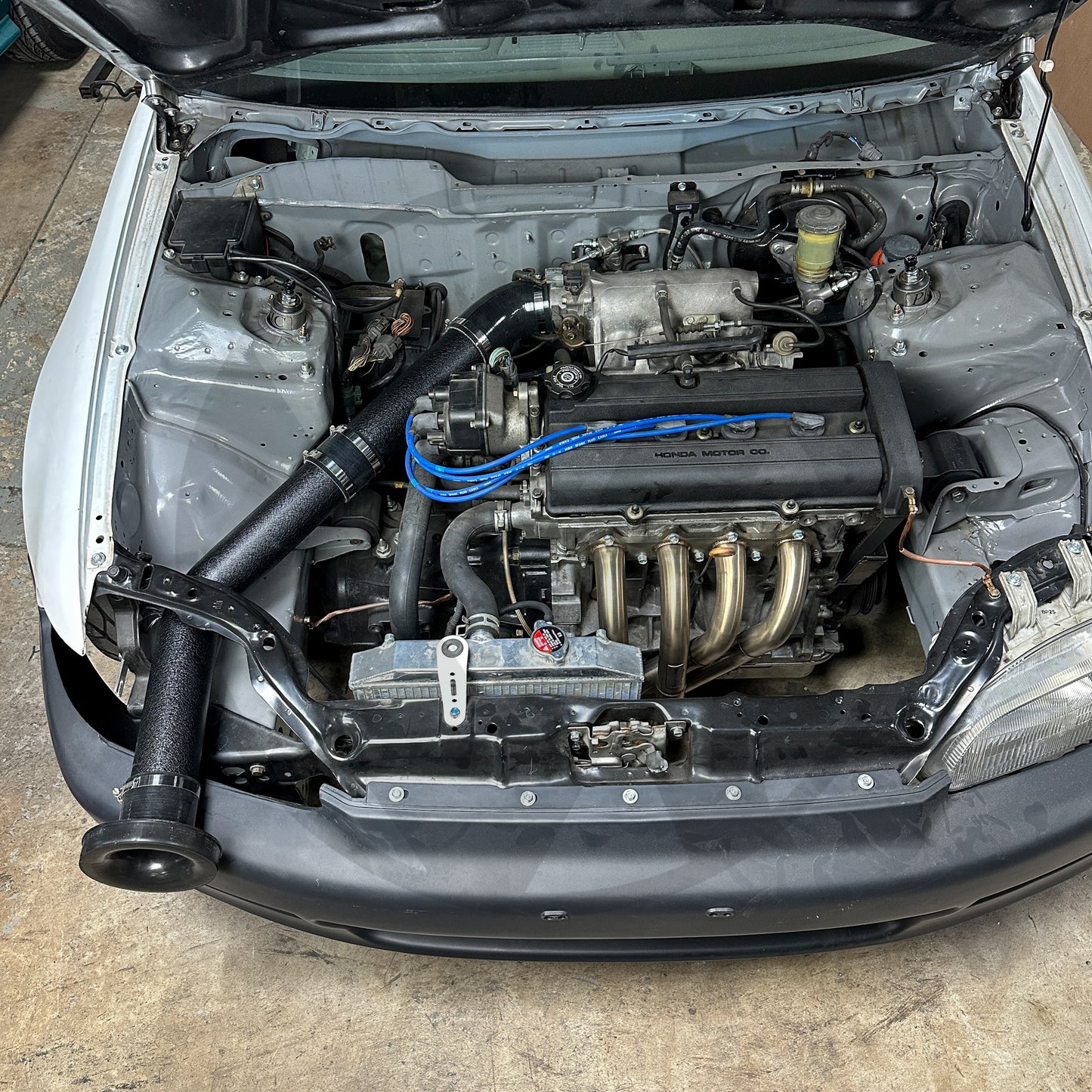 3" inch Honda Acura All Motor Through Headlight Intake - B Series EG EK