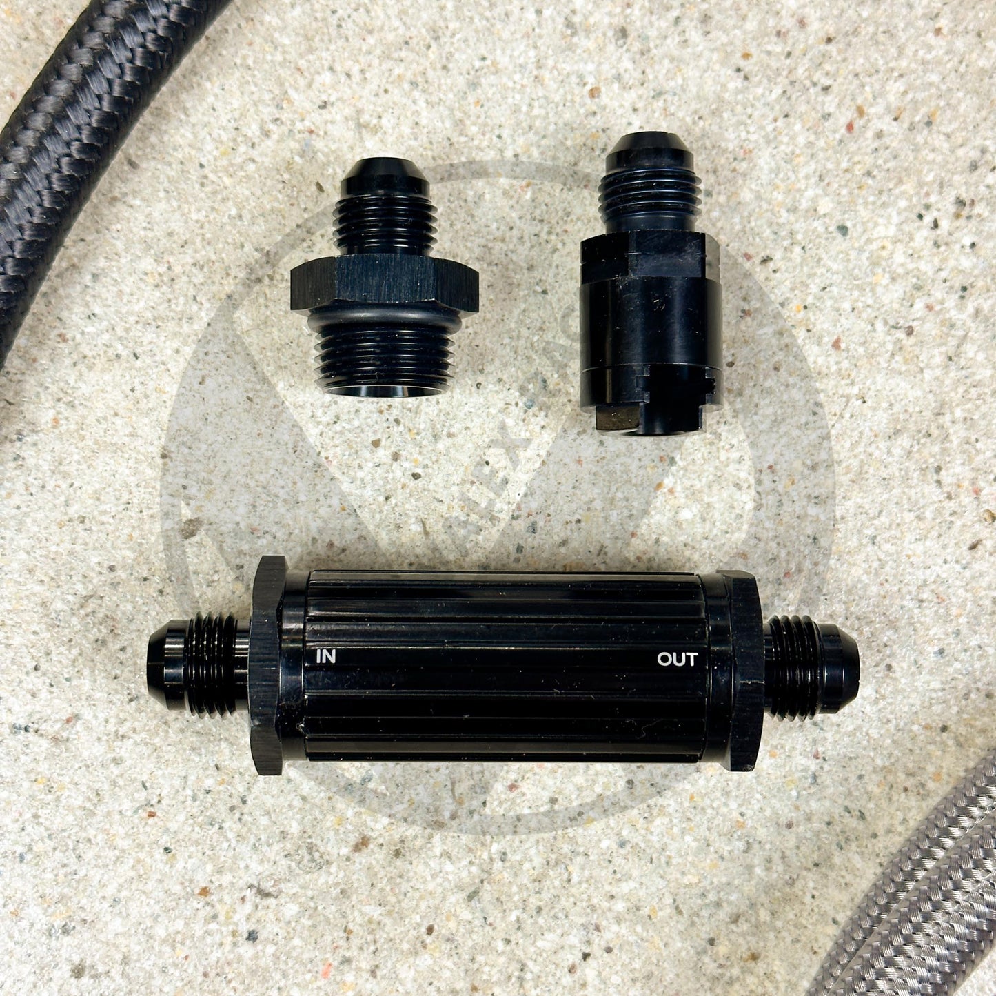 96-2000 Honda Civic EK K Swap Tucked Stainless Steel Fuel Feed Line System -6 Black