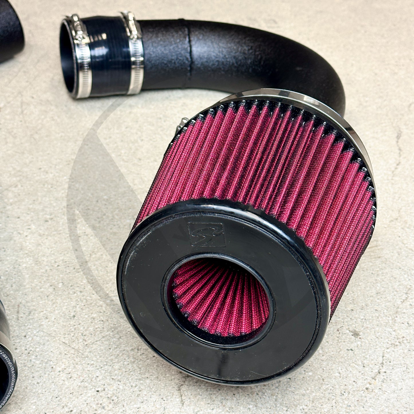 Valex Racing Thru Bumper All Motor 2 Piece Intake Kit w V Stack for K Series EG EK | Wrinkle Black