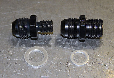 Bosch 044 Fuel Pump Inlet & Outlet Fittings Black 8 AN -8 E85 Compatible