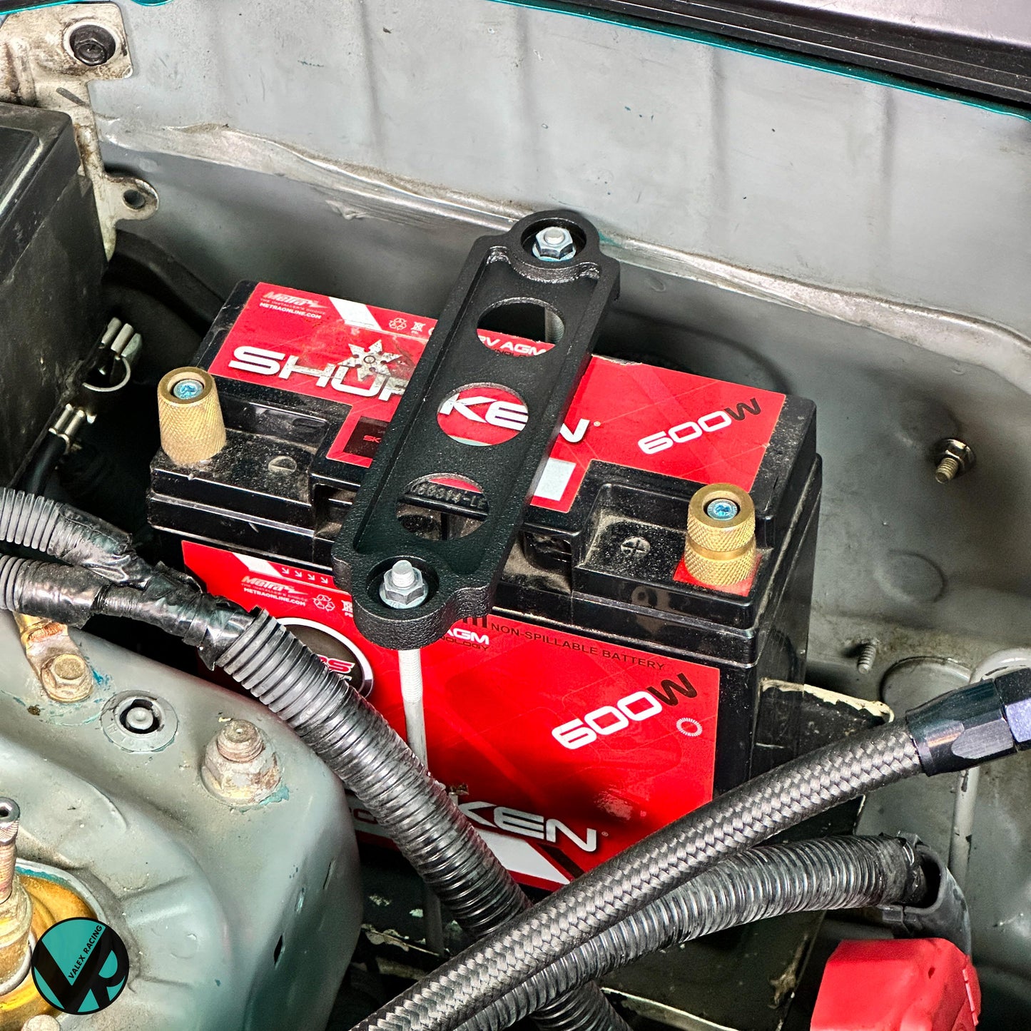 Billet Battery Tie Down & Rod Stay Kit For Odyssey and Other Half Size Batteries 92-00 Honda Civic 94-01 Acura Integra