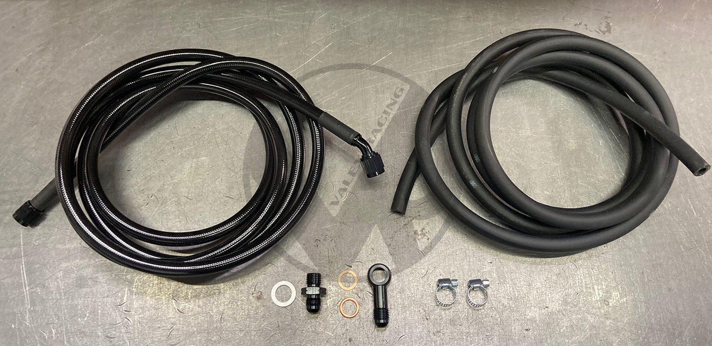 94-01 Acura Integra Black Replacement Stainless Steel Fuel Feed Line & Rubber Return