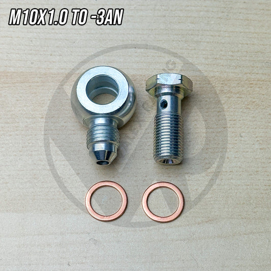 Steel THICK Banjo Bolt Fitting M10 x 1.0 (Metric 10mm) to 3AN -3 AN3