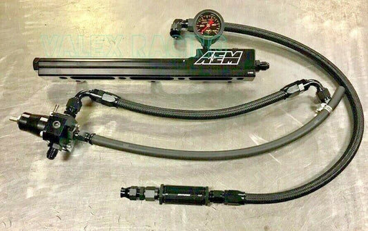 D Series Fuel Tuck System with AEM Fuel Rail & K Tuned Filter for Honda Civic D16Y8 Y7 2 BOLT