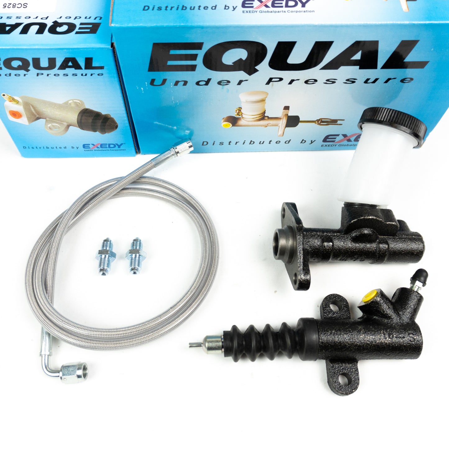 Exedy Master & Slave Cylinder & Stainless Clutch Line Kit 90-05 Mazda Miata MX5