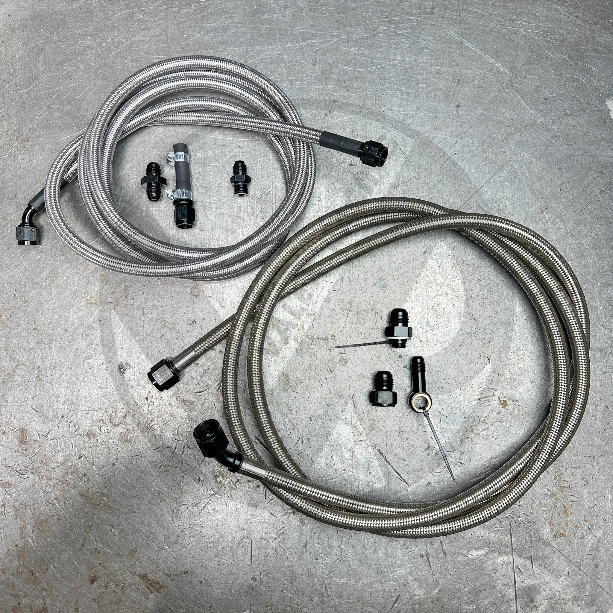 92-95 Civic E85 Compatible Stainless Steel Fuel Lines Kit -8AN FEED -6 ...