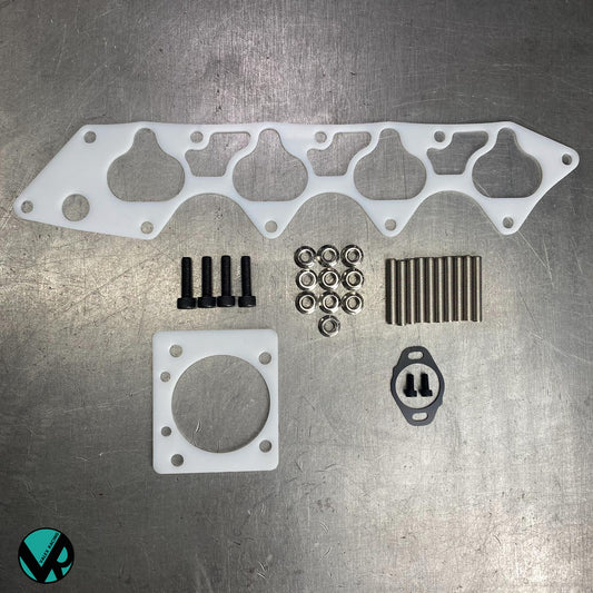 B18C B18C1 | Honda Acura Reusable Thermal Intake Gasket Full Kit With Skunk2 Pro Series Throttle Body Gasket and Hardware