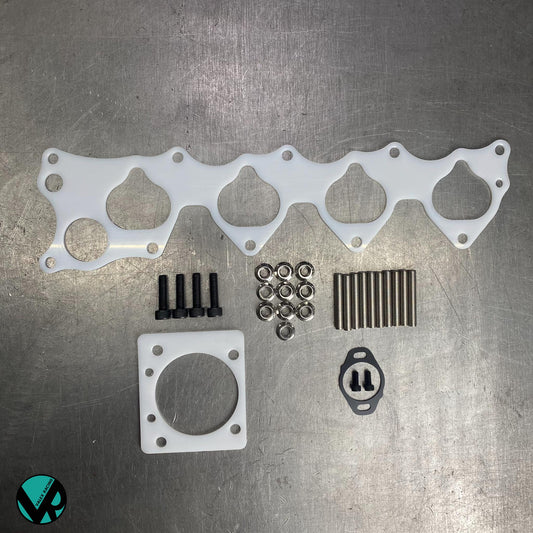 S2000 F20C F22C1 | Honda Acura Reusable Thermal Intake Gasket Full Kit With Skunk2 Pro Series Throttle Body Gasket and Hardware