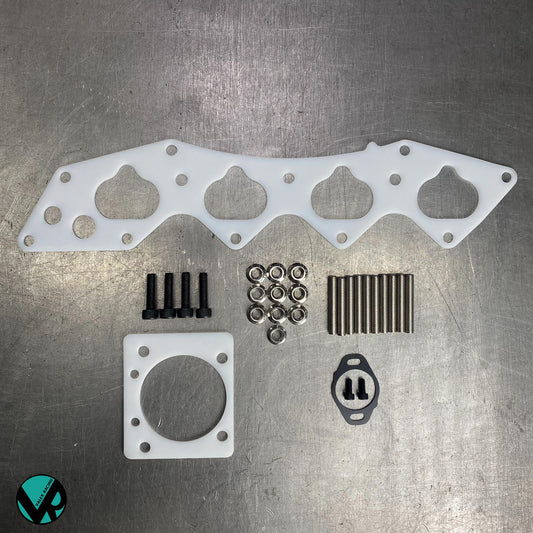 B18A B18B B20 | Honda Acura Reusable Thermal Intake Gasket Full Kit With Skunk2 Pro Series Throttle Body Gasket and Hardware