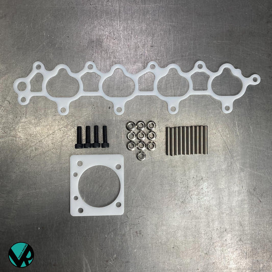 Honda Acura Reusable Thermal Intake Manifold Gasket and Skunk2 Pro Series Throttle Body Gasket and Hardware H22A