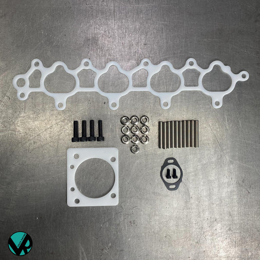 H22A | Honda Acura Reusable Thermal Intake Gasket Full Kit With Skunk2 Pro Series Throttle Body Gasket and Hardware