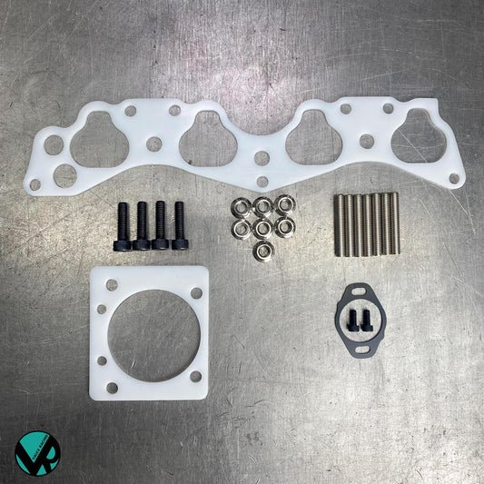 D15 D16 | Honda Acura Reusable Thermal Intake Gasket Full Kit With Skunk2 Pro Series Throttle Body Gasket and Hardware