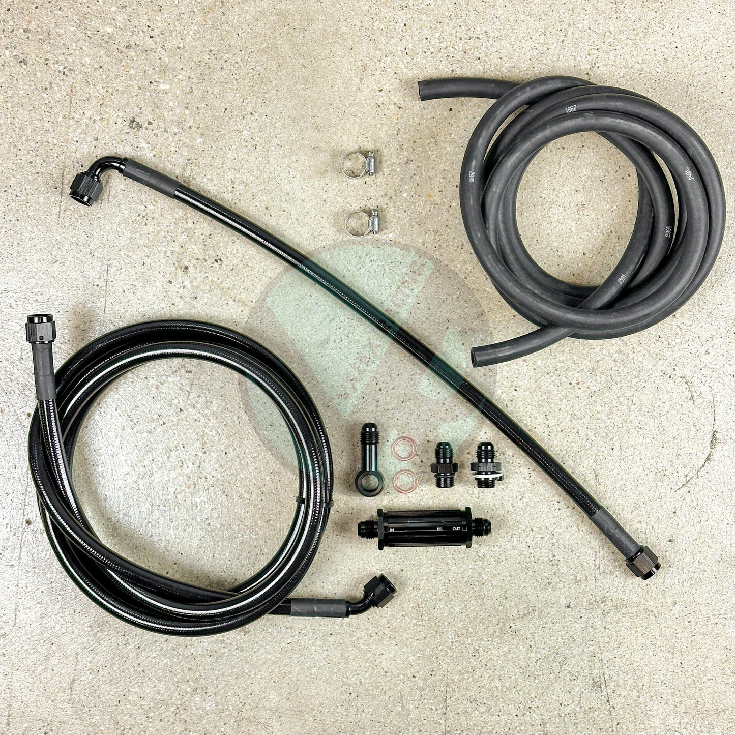 92-95 Civic Tucked Stainless Steel Complete Fuel Line System -6 Black