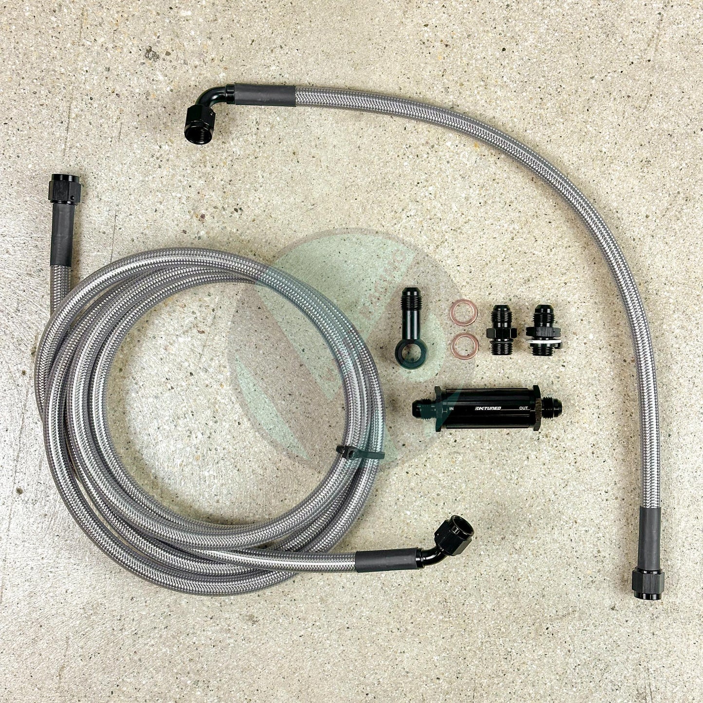 94-01 Acura Integra DC2 Tucked Stainless Steel Fuel Feed Line System K-Tuned Filter -6 Silver