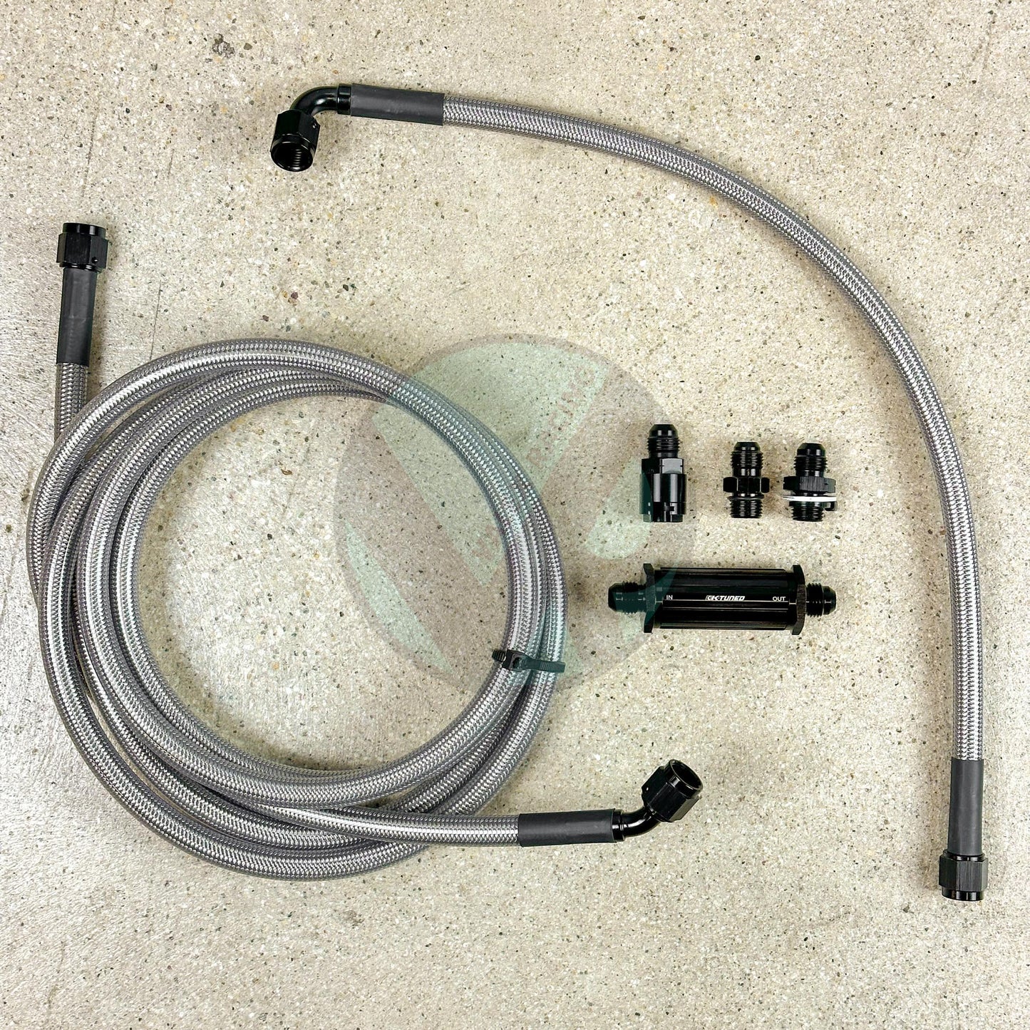 94-01 Acura Integra DC2 Tucked Stainless Steel Fuel Feed Line System K-Tuned Filter -6 Silver