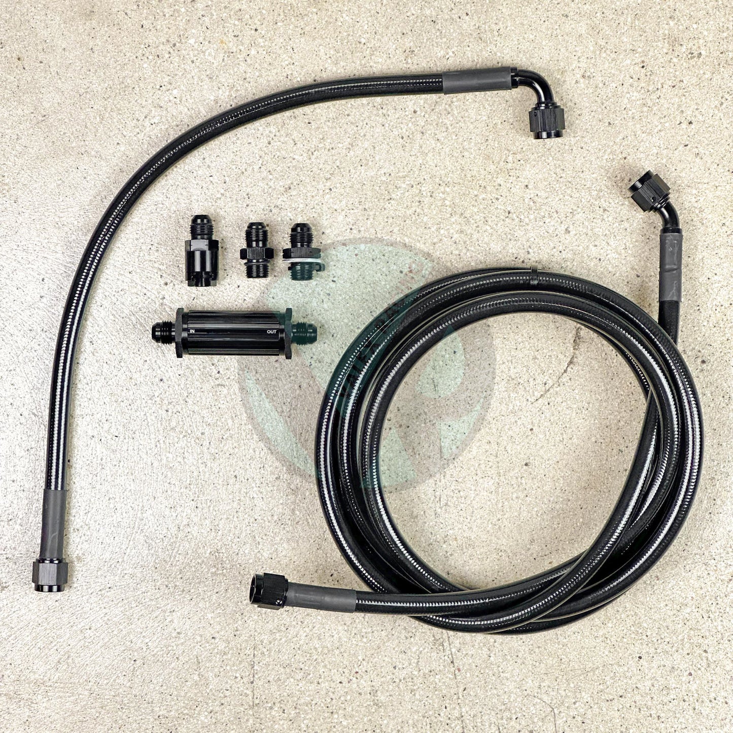 94-01 Acura Integra DC2 Tucked Stainless Steel Fuel Feed Line System -6 Black