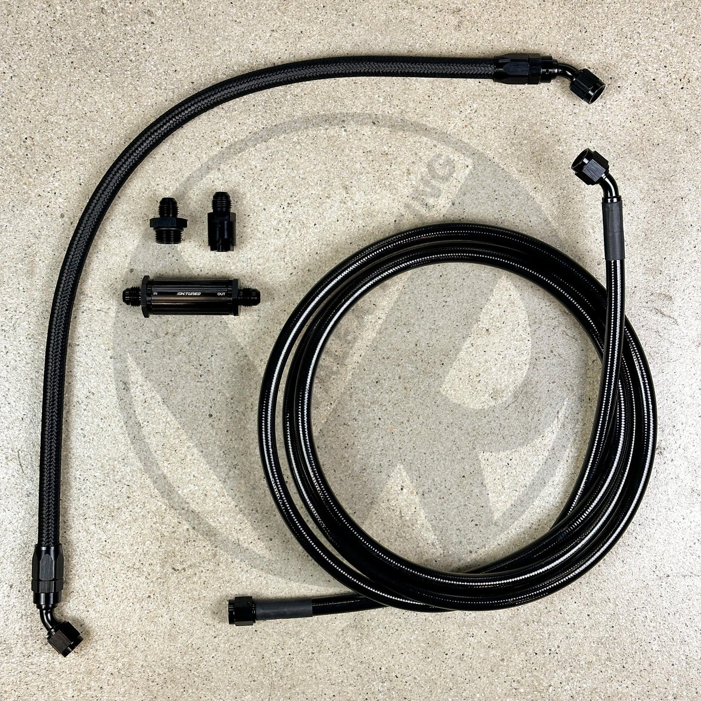 94-01 Integra DC2 K Swap Tucked Stainless Steel Fuel Feed Line System K-Tuned Filter -6 Black