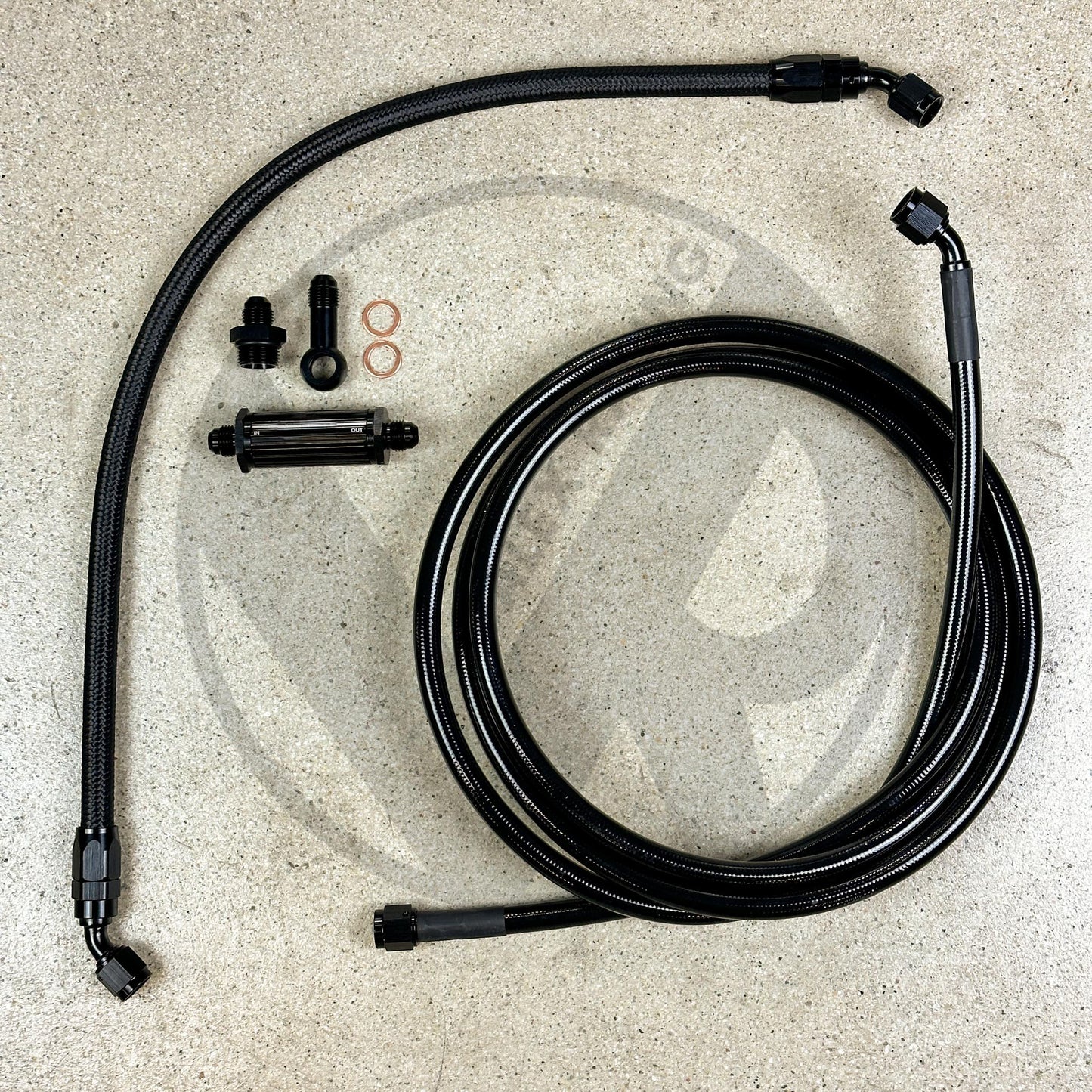 94-01 Integra DC2 K Swap Tucked Stainless Steel Fuel Feed Line System -6 Black