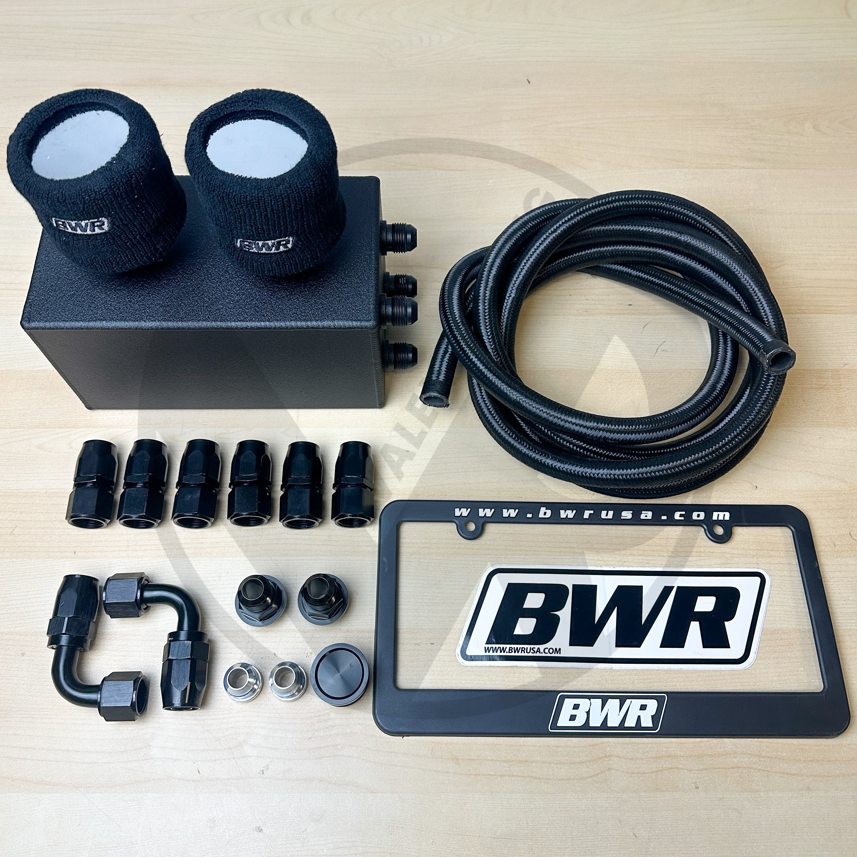 Blackworks Racing Oil Catch Can Kit 10AN Braided (Race Breather