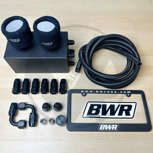 Blackworks Racing Oil Catch Can Kit 10AN Braided  (Race Breather Box)