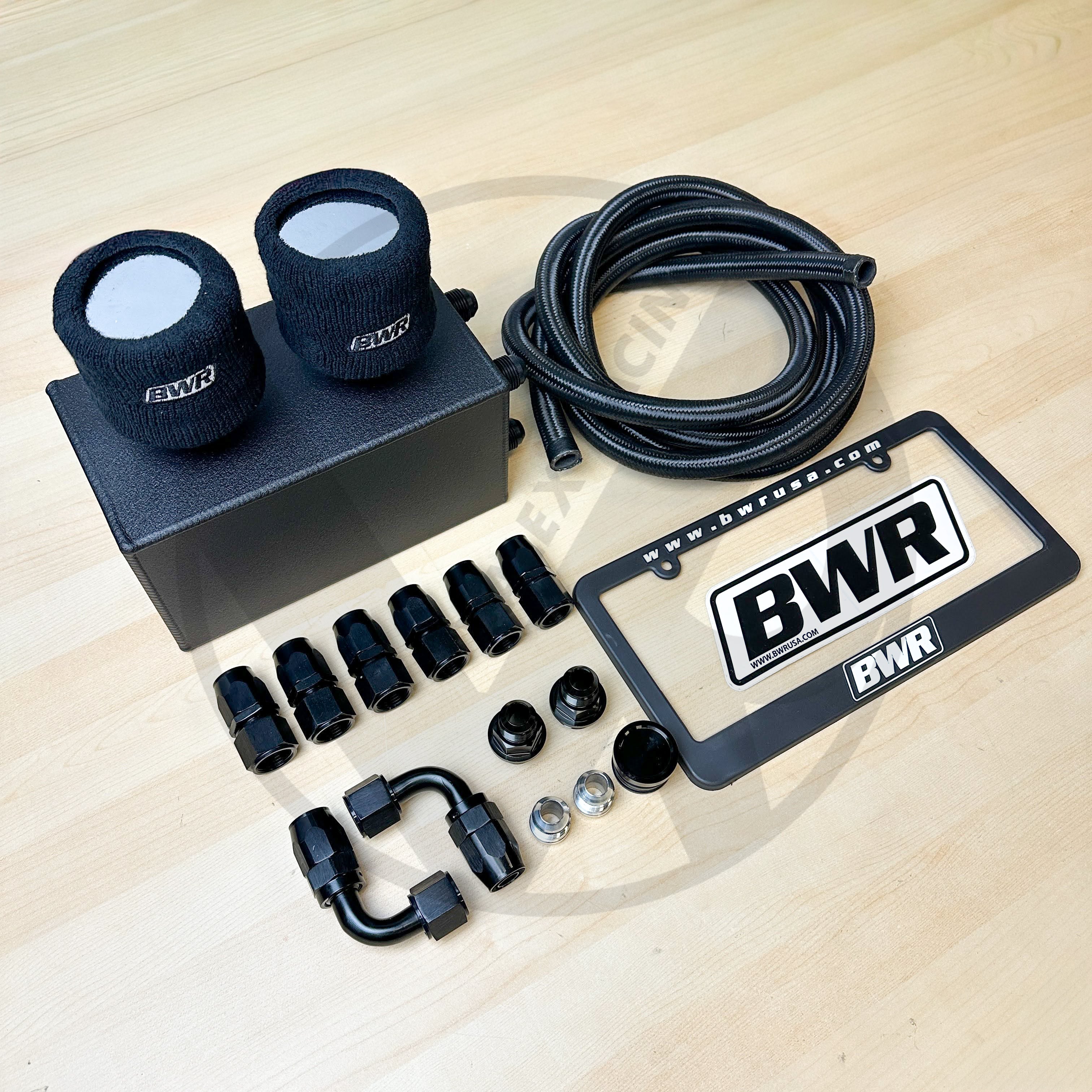 Blackworks Racing Oil Catch Can Kit 10AN Braided (Race Breather