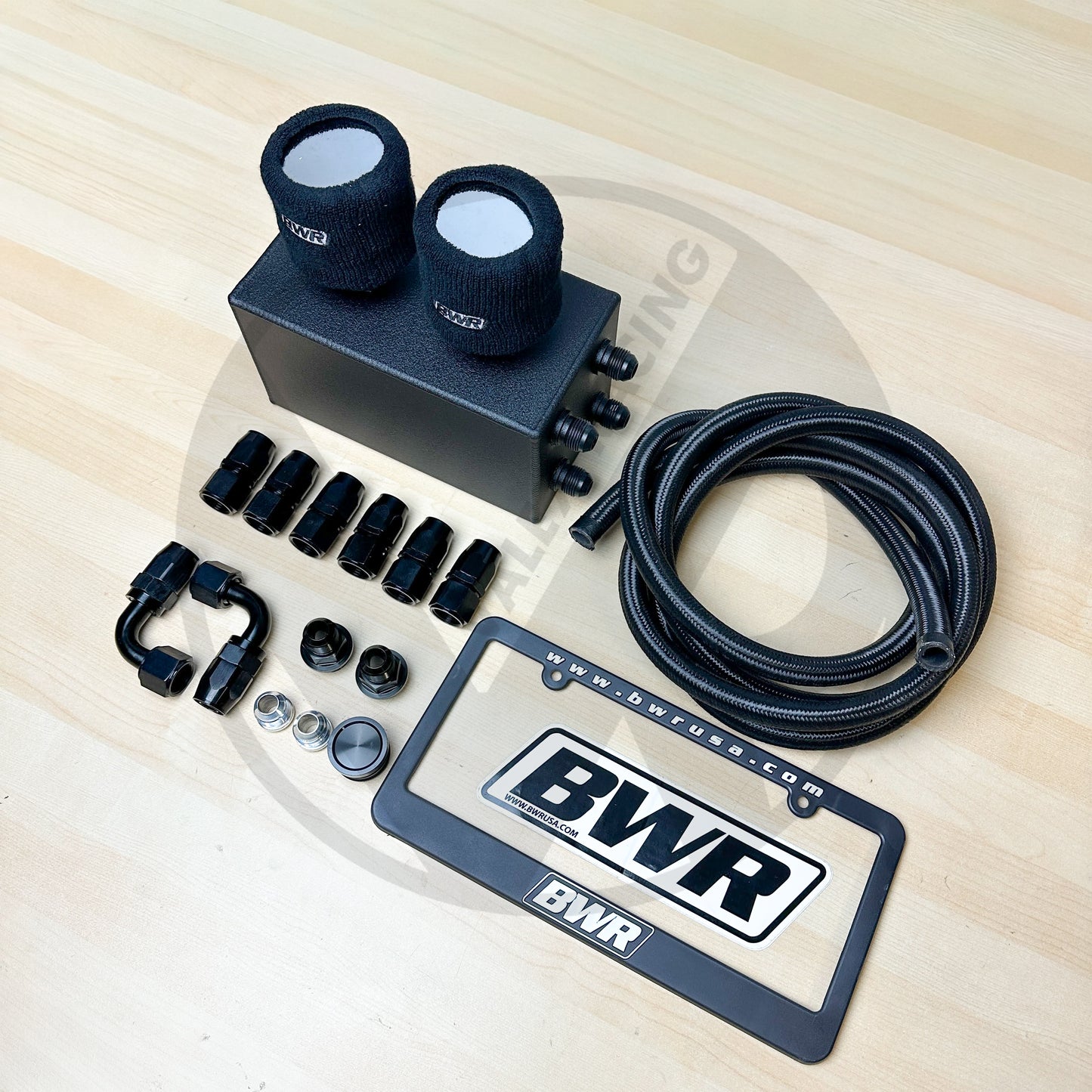 Blackworks Racing Oil Catch Can Kit 10AN Braided  (Race Breather Box)