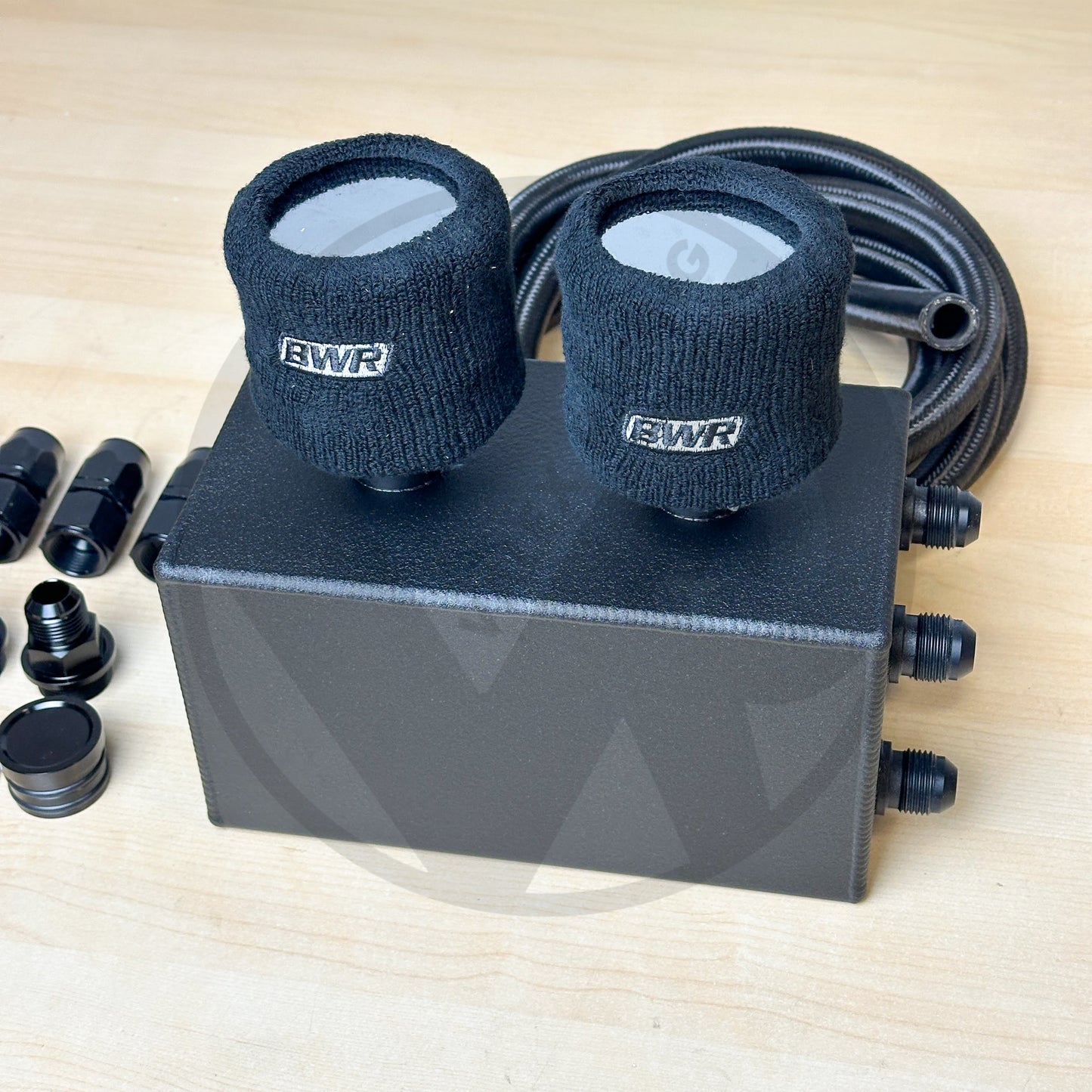 Blackworks Racing Oil Catch Can Kit 10AN Braided  (Race Breather Box)