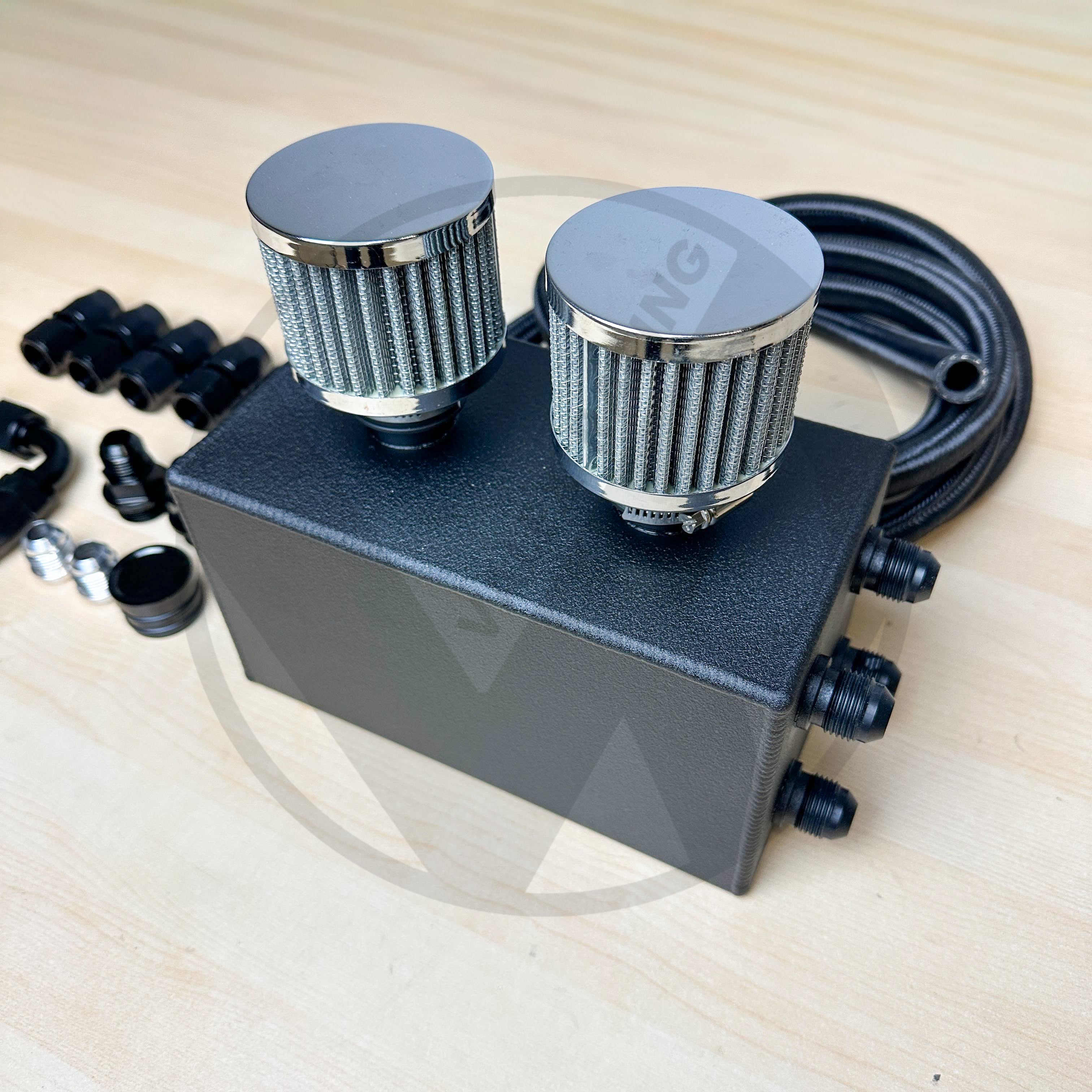 Blackworks Racing Oil Catch Can Kit 10AN Braided (Race Breather