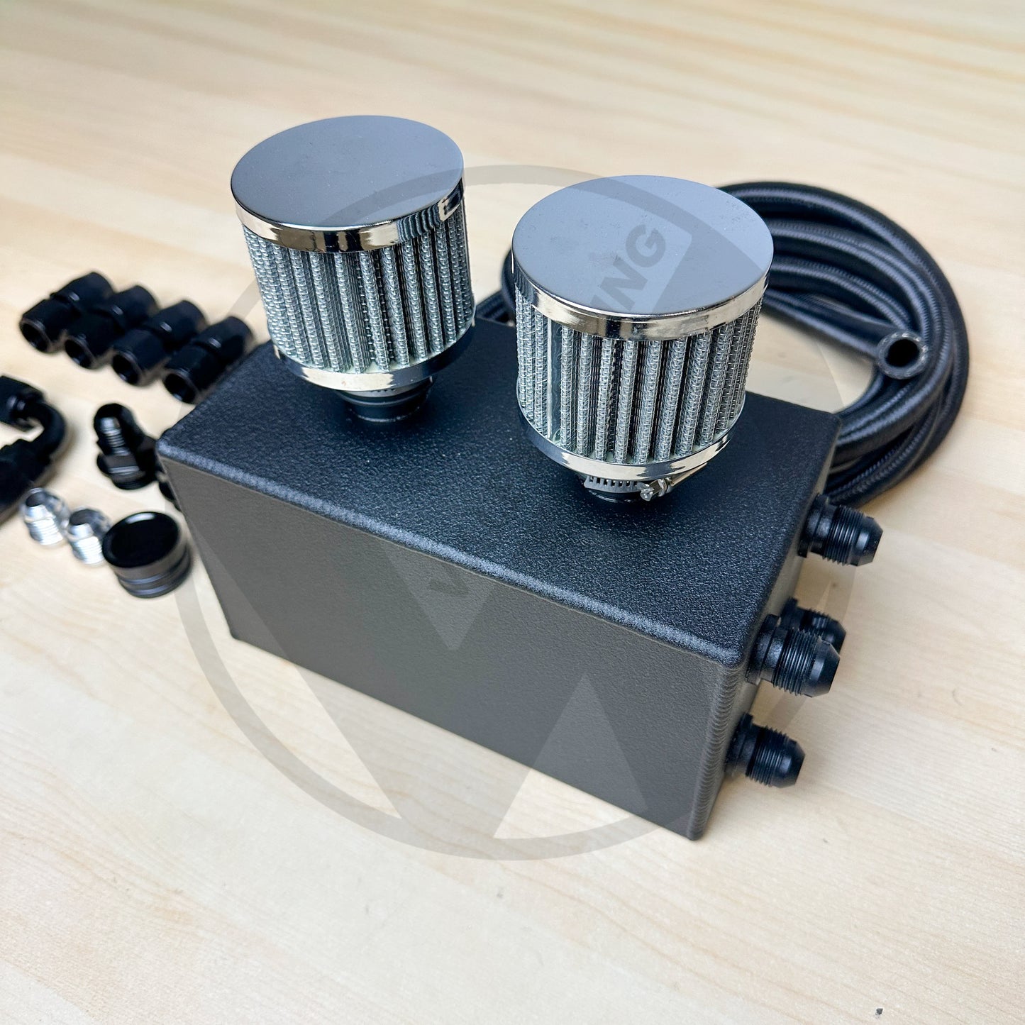 Blackworks Racing Oil Catch Can Kit 10AN Braided  (Race Breather Box)