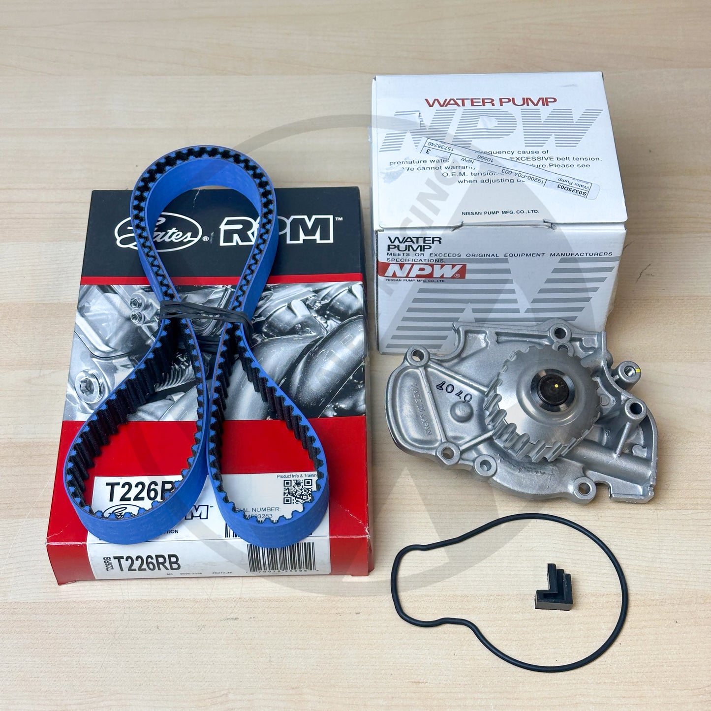 Gates Racing T226RB Timing Belt & NPW Japan Water Pump For Honda H22 H23 DOHC VTEC