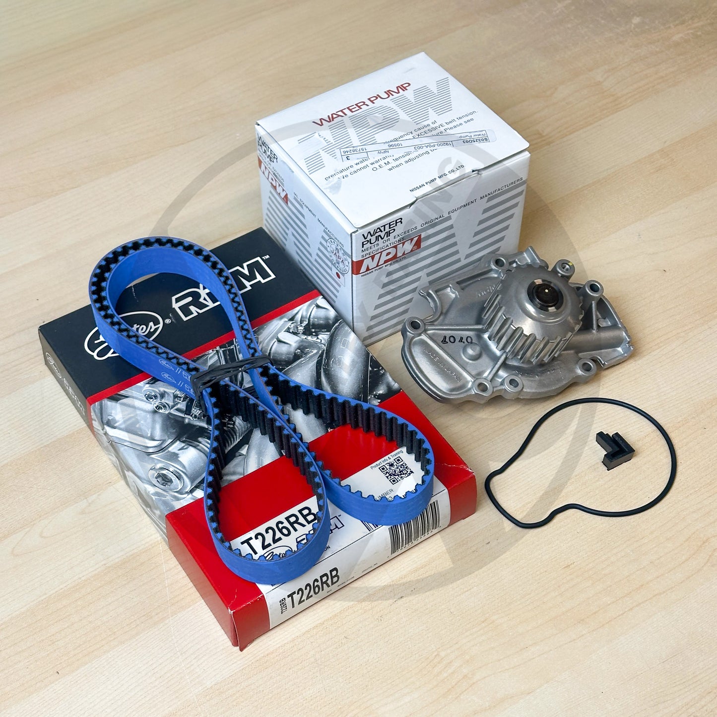 Gates Racing T226RB Timing Belt & NPW Japan Water Pump For Honda H22 H23 DOHC VTEC