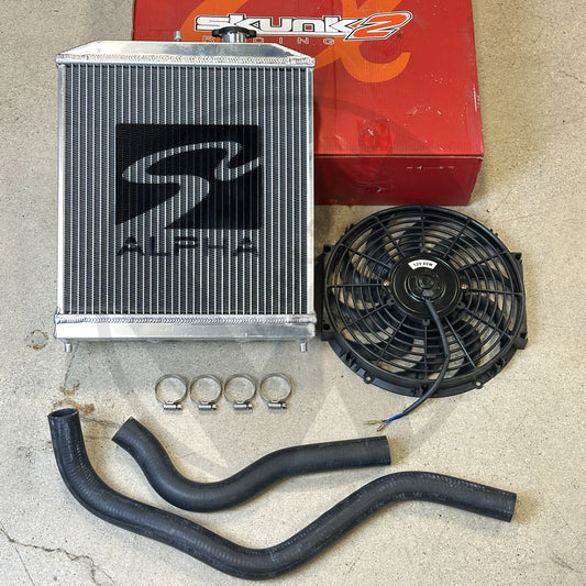 Skunk2 Pro Half Size Alpha Radiator Kit For Honda Civic Acura Integra B Series