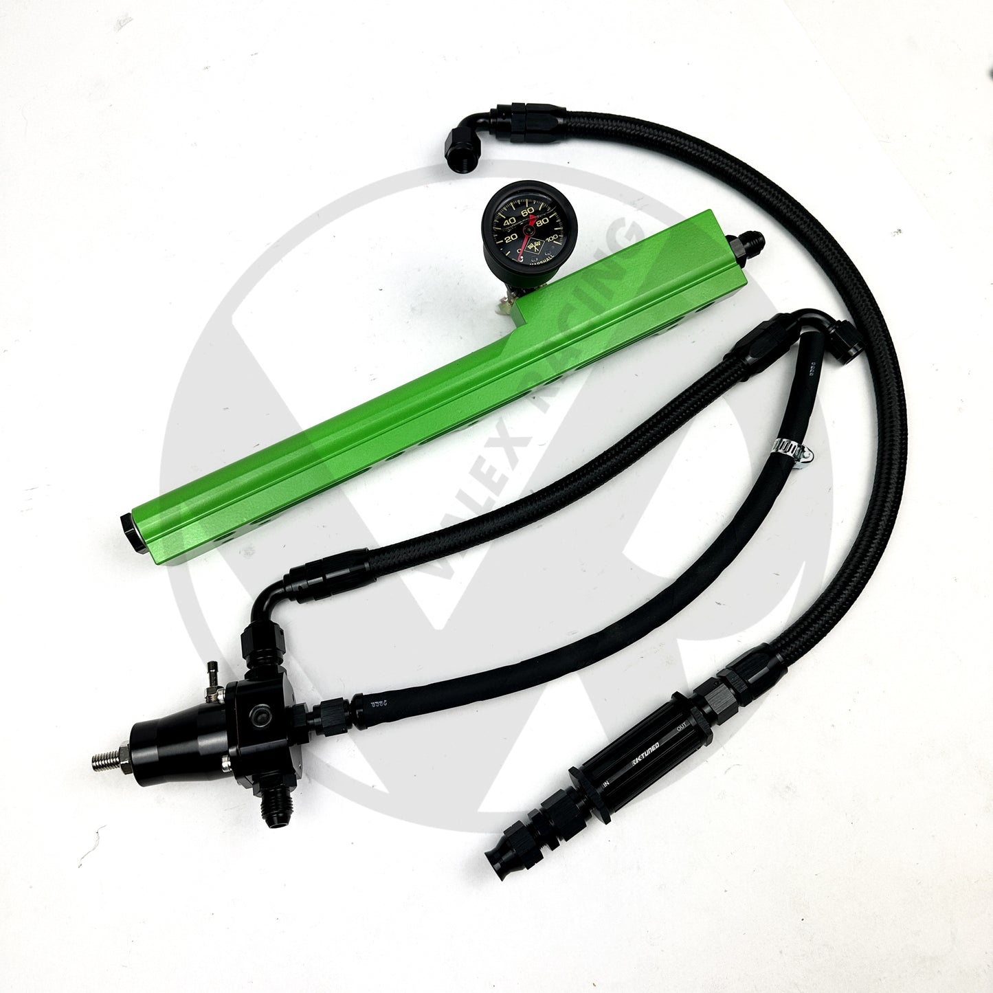 B Series Fuel Tuck System / Valex Racing Fuel Rail / K Tuned Filter for Honda Civic Acura Integra (FBO Green)