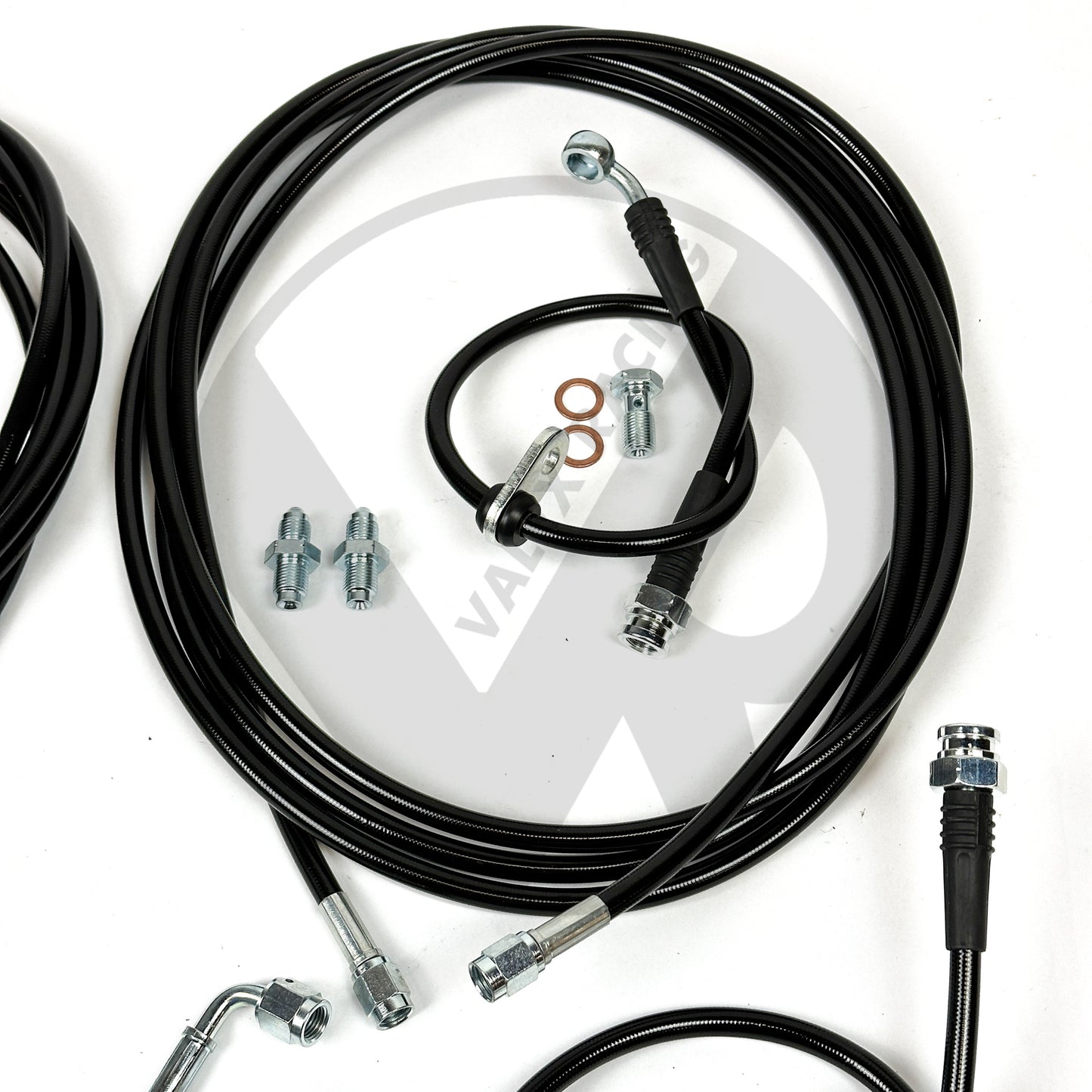 Complete Front & Rear BLACK Brake Line Replacement Kit 94-01 Acura Integra