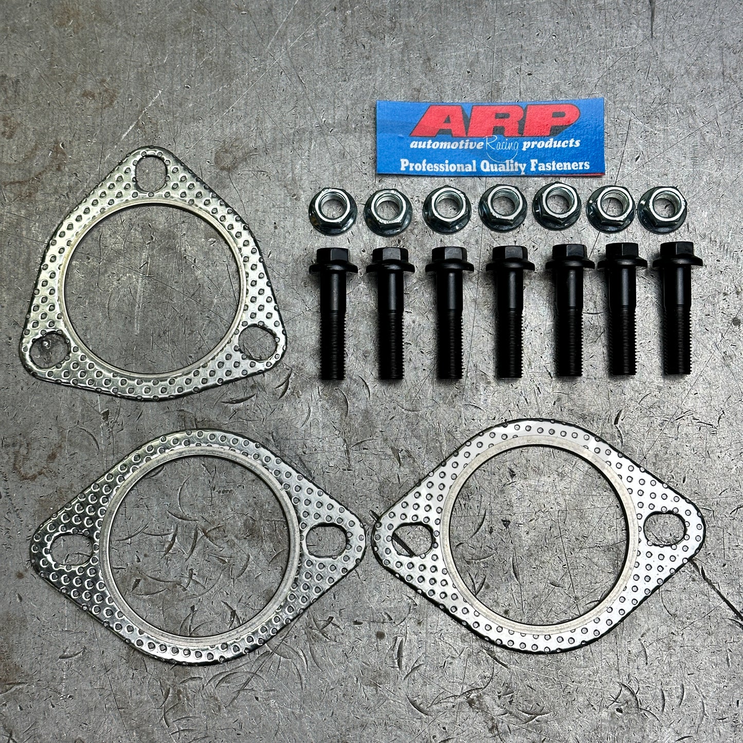 ARP Exhaust Gasket Hardware Kit (2.25 inch) For Honda Civic Acura Integra (Stainless Nuts)