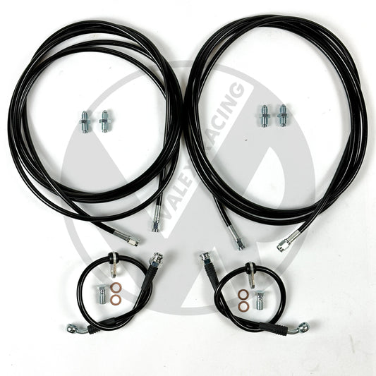 Complete BLACK Stainless Rear Brake Line Replacement Kit 88-91 CRX / EF Civic