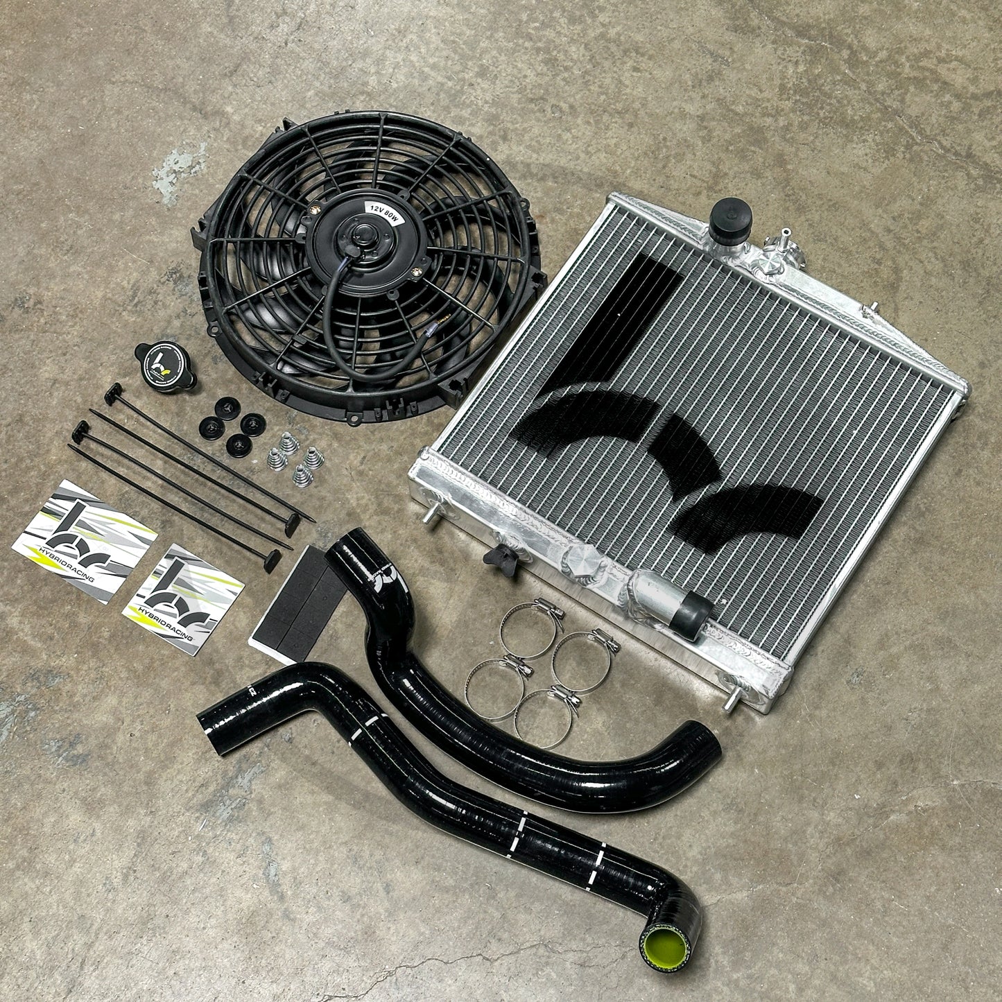 Hybrid Racing Driver Side Radiator Kit For Honda Civic Acura Integra K20A/A2/A3/Z1 Swap