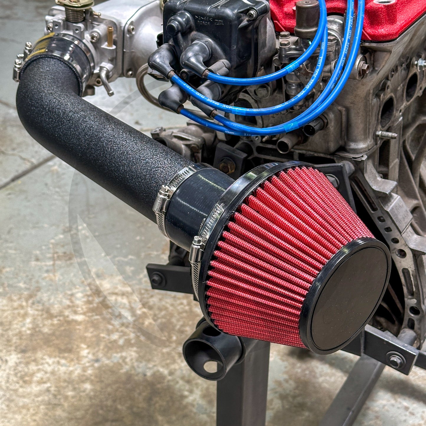 3" inch Air Intake | Hybrid Racing Filter V Stack Combo for Honda Civic Integra w/Skunk2 Ultra Street (Wrinkle Black)