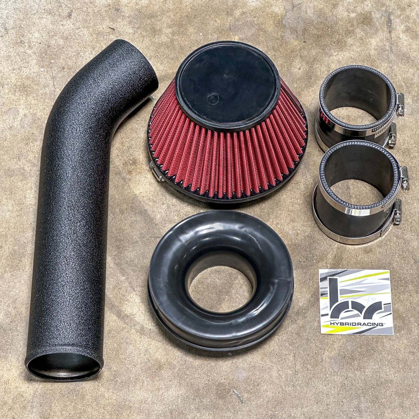 3" inch Air Intake | Hybrid Racing Filter V Stack Combo for Honda Civic Integra w/Skunk2 Ultra Street (Wrinkle Black)