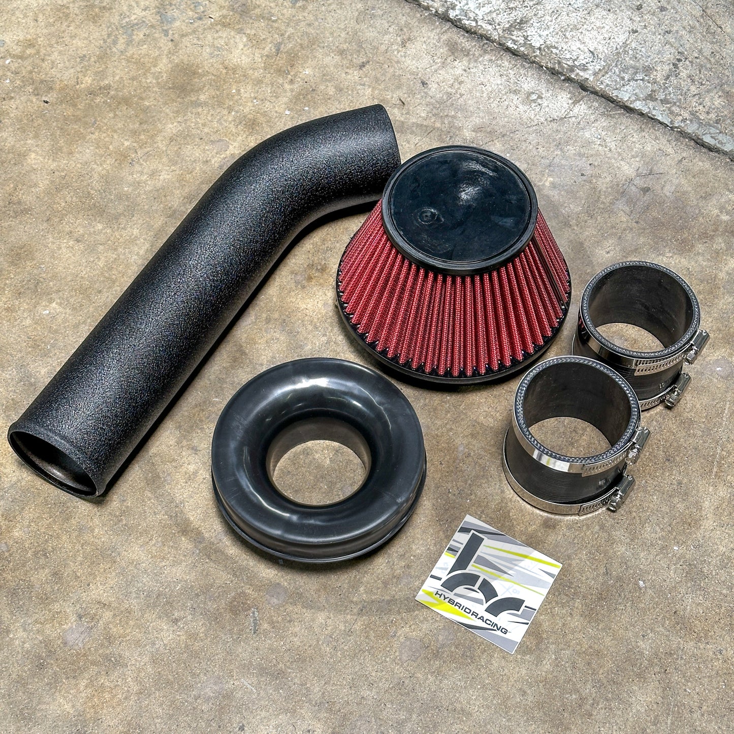 3" inch Air Intake | Hybrid Racing Filter V Stack Combo for Honda Civic Integra w/Skunk2 Ultra Street (Wrinkle Black)