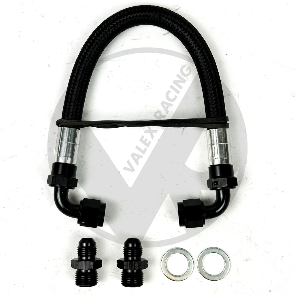 0206 Acura RSX Braided Power Steering Delete Line Black Silver