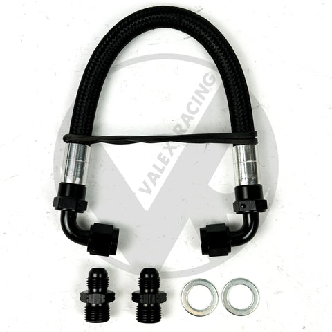 02-06 Acura RSX Braided Power Steering Delete Line - Black Silver