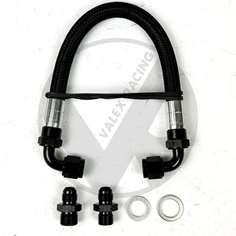 Braided Power Steering Delete Line for 92-00 Honda Civic / 94-01 Acura Integra - Black Silver
