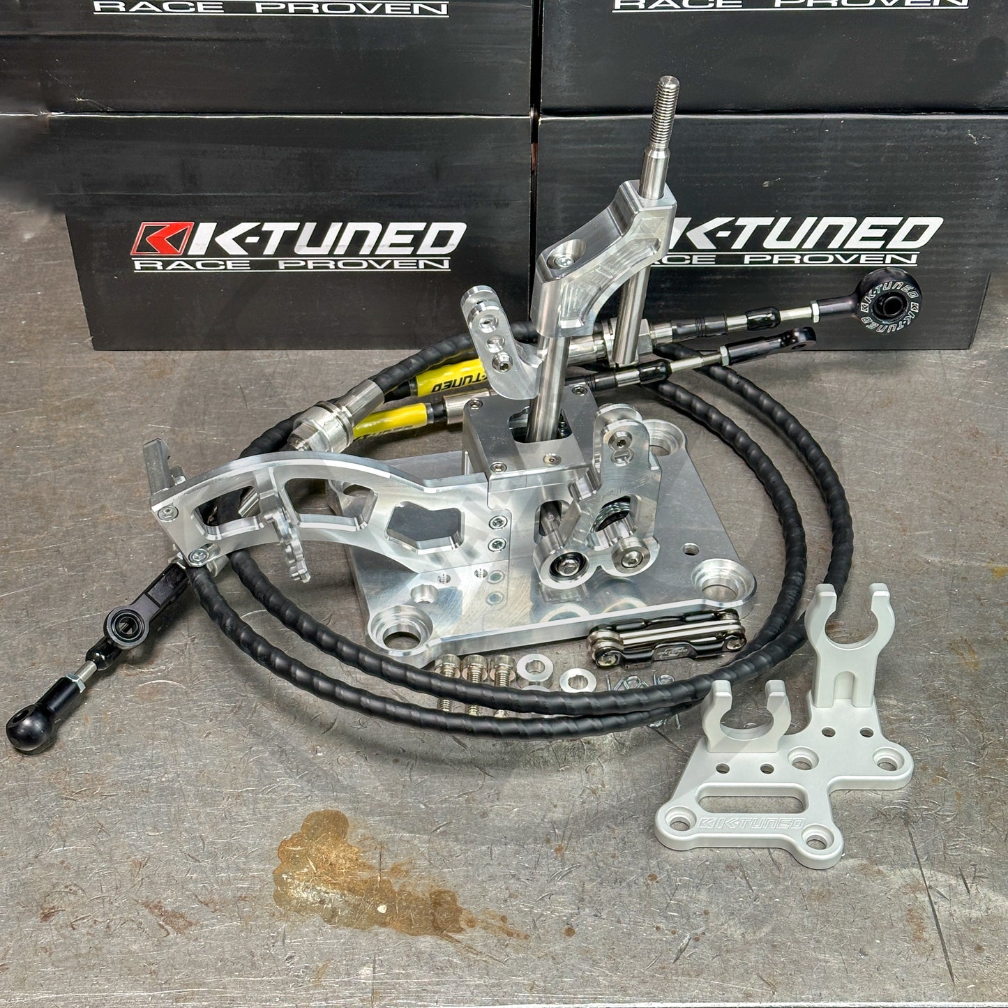 K Tuned Street Rev 3 Billet RSX Shifter and Race Spec Shifter Cables