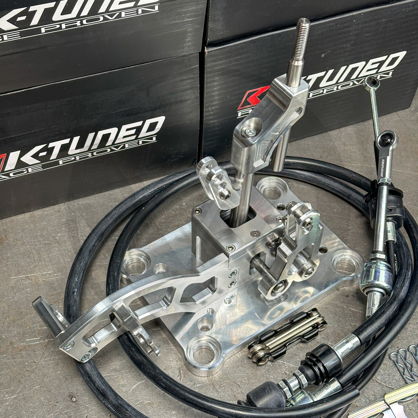 K Tuned Street Rev 3 Billet RSX Shifter and OEM Spec Shifter Cables