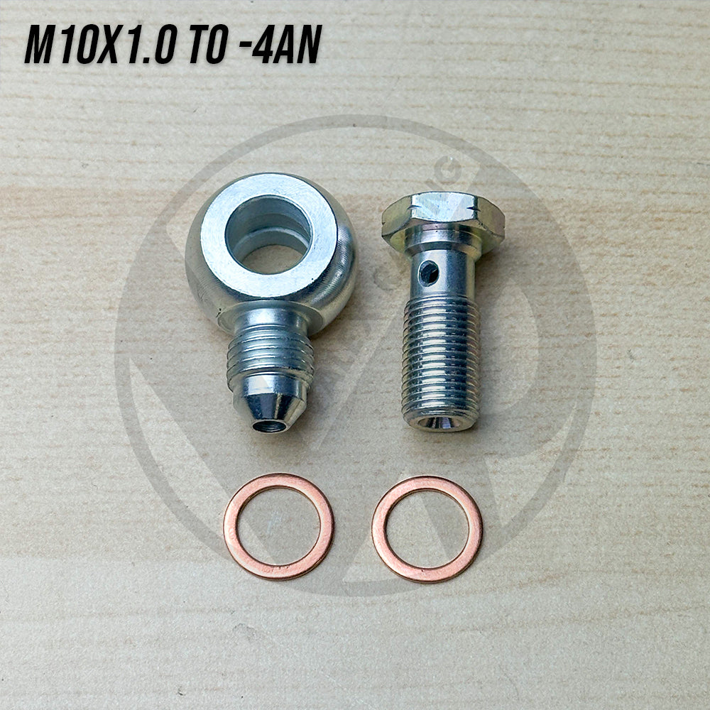 Steel THICK Banjo Bolt Fitting M10 x 1.0 (Metric 10mm) to 4AN -4 AN4