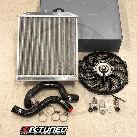 Pro Driver Side Radiator Kit w/ K-TUNED Radiator Hoses For Honda Civic Acura Integra K Swap