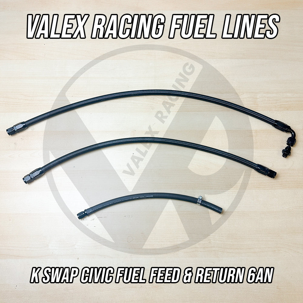 K Swap -6AN Black Fuel Line Kit with K20 / K24 for Honda Civic Acura Integra EG EK DC