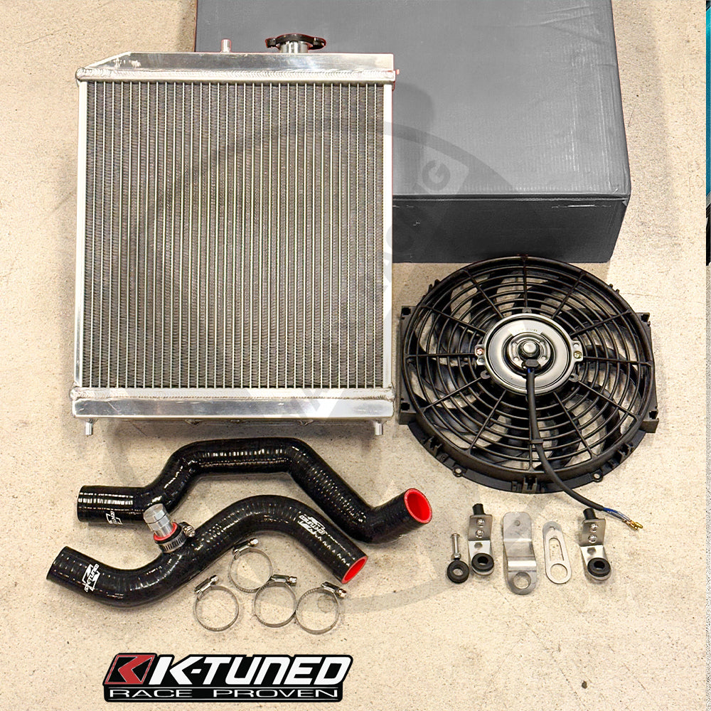 Pro Driver Side Radiator Kit w/ K-TUNED Radiator Hoses For Honda Civic Acura Integra K Swap