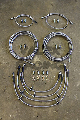 Complete Front & Rear Brake Line Replacement Kit 96-00 Honda Civic w/rear disc